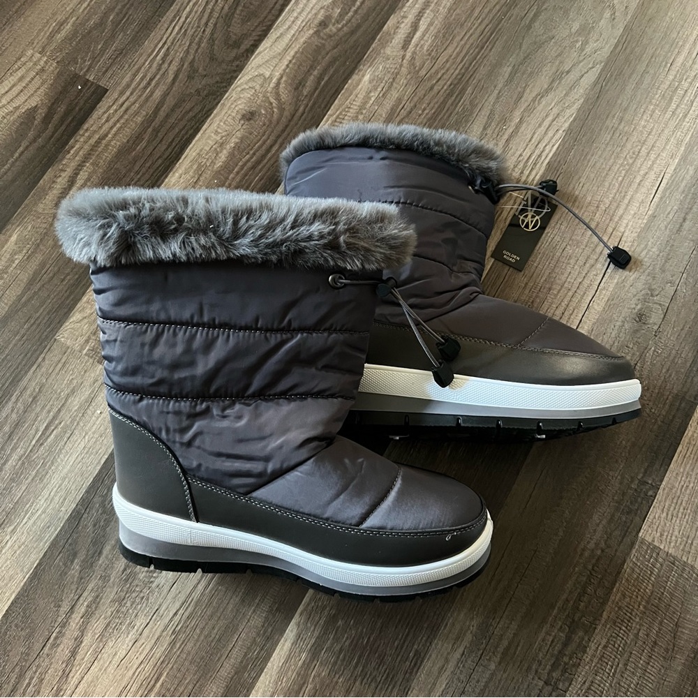 Faux fur grey winter boots NWT